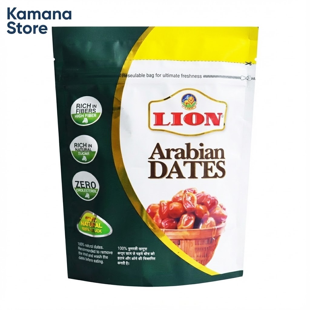 Lion Dates Arabian Seeded, 500 Gram